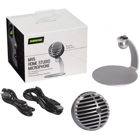 Shure MV5 Digital Condenser Microphone, Grey Shure | MV5-DIG | Digital Condenser Microphone | Grey | Lightning, USB | kg - 2